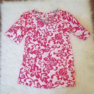 Mini Boden Pink White Cotton Dress
